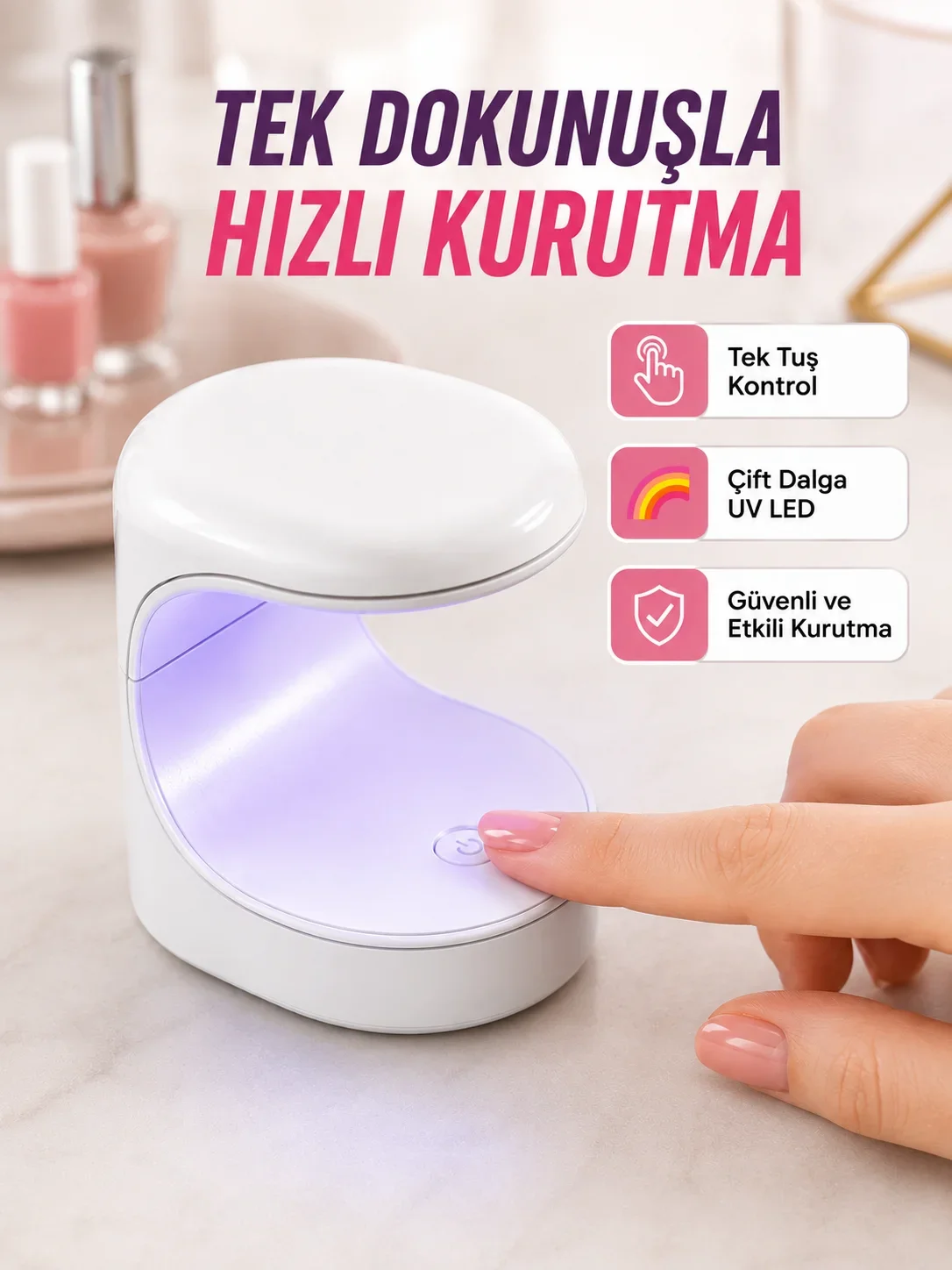 ni Tırnak Kurutucu – Hızlı Kurutma İçin UVLED Işık Teknolojisi Yeni Nesil