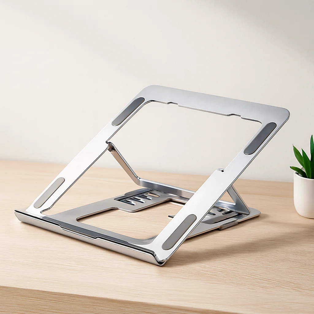 Katlanabilir Alünyum Laptop Stand 6 Açılı Gümüş