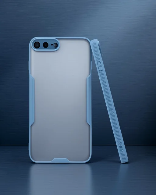 Apple İphone 7 Plus Kılıf Platin Silikon - Mavi
