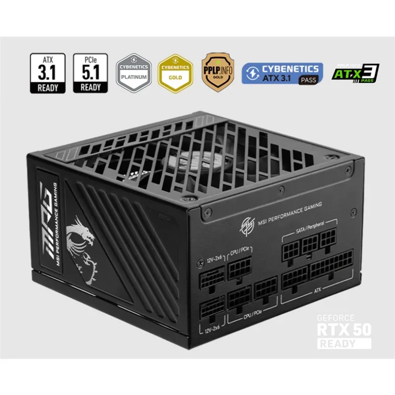Psu Mpg A1250GS PCIE5 1250W 80+ Gold Atx 3.1 Pcıe 5.1 2X 12V-2X6 Power Supply