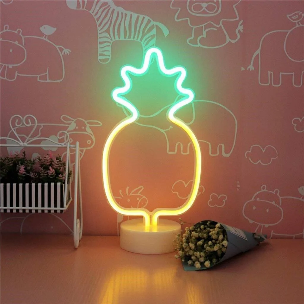 Dekoratif Ananaslı Neon Led Masa Ve Gece Lambası Hediyelik Lamba görsel 5