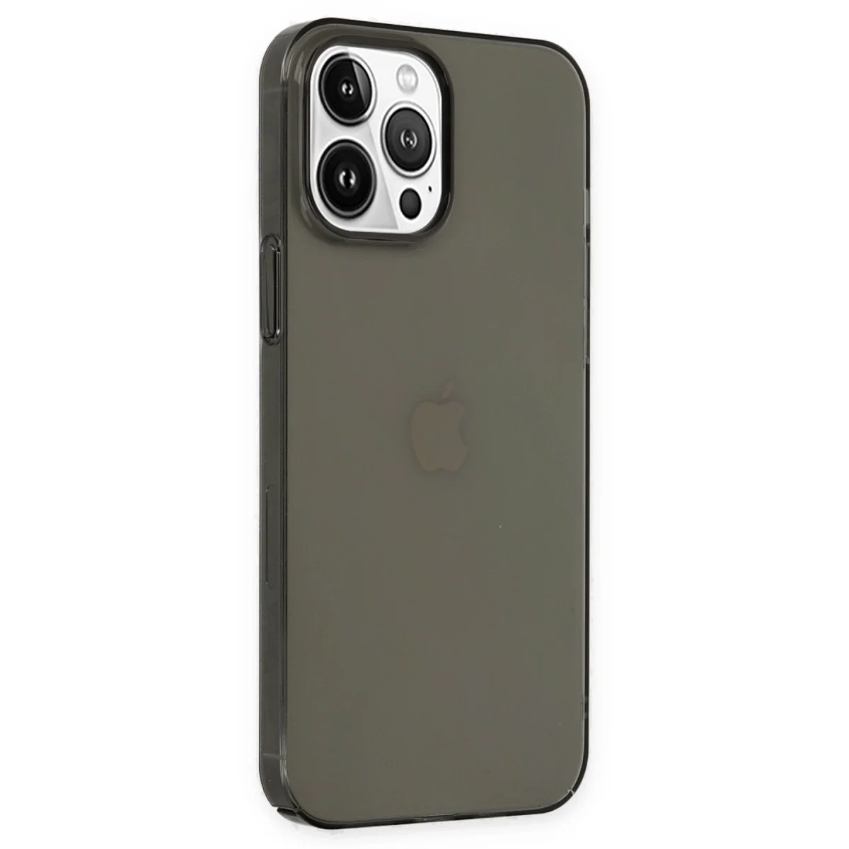 Apple İphone 14 Pro Kılıf Pc Sert Şeffaf Kapak - Siyah görsel 2