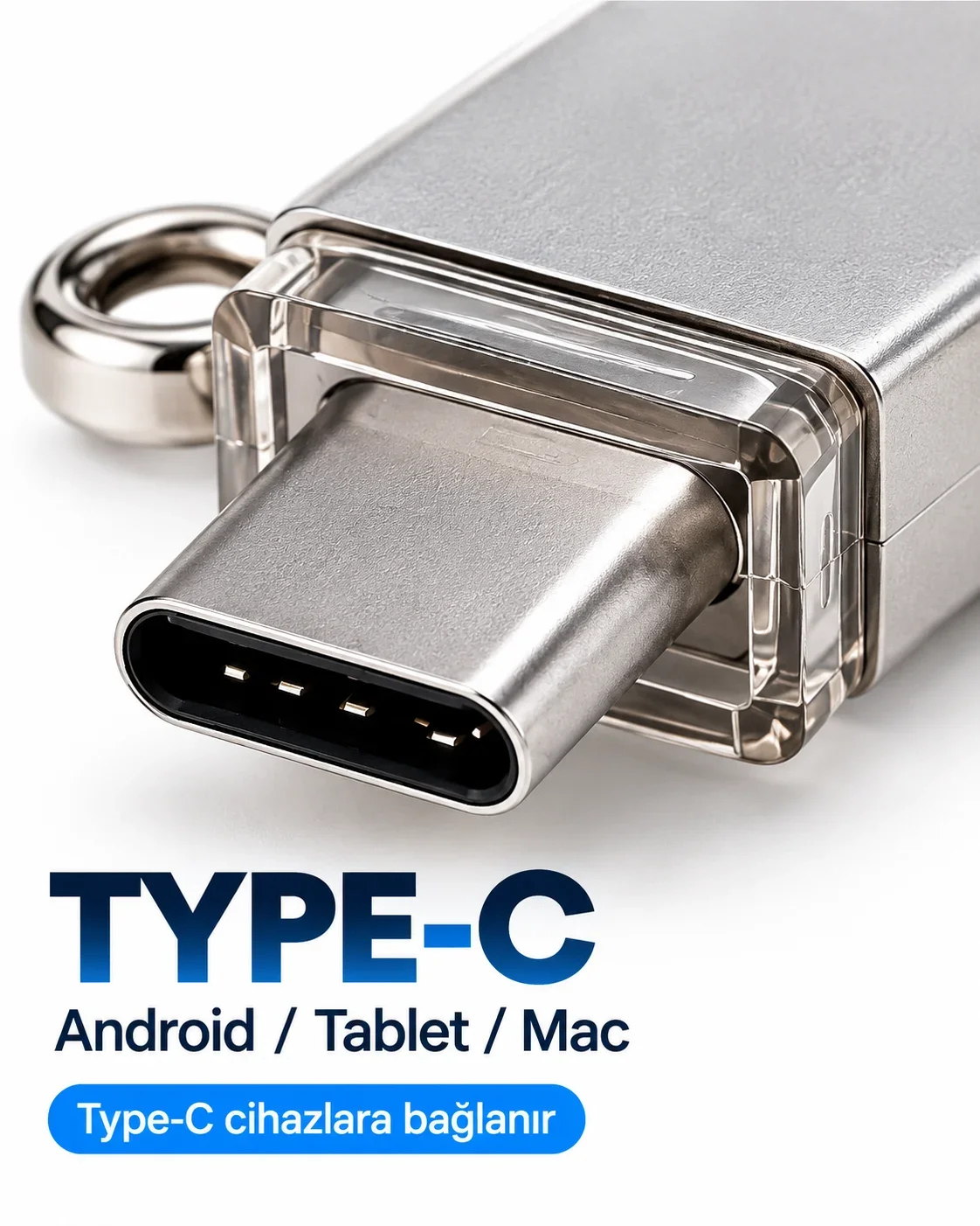 Çoklu Cihaz Uyumlu 128GB 4in1 USB Flash Bellek Lightning Type-C USB-A MicroUSB görsel 3