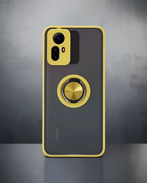 Xiaomi Redmi Note 12s Kılıf Montreal Yüzüklü Silikon Kapak - Sarı