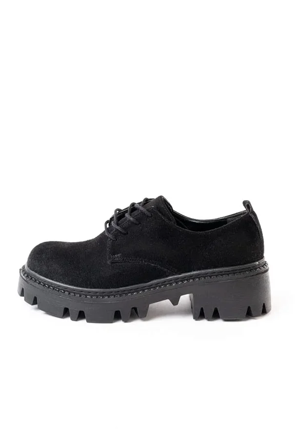 Kadın Loafer Ayakkabı Ayakkabı Bağcıklı Tabanlı Süet Yüksek Casual Günlük görsel 5