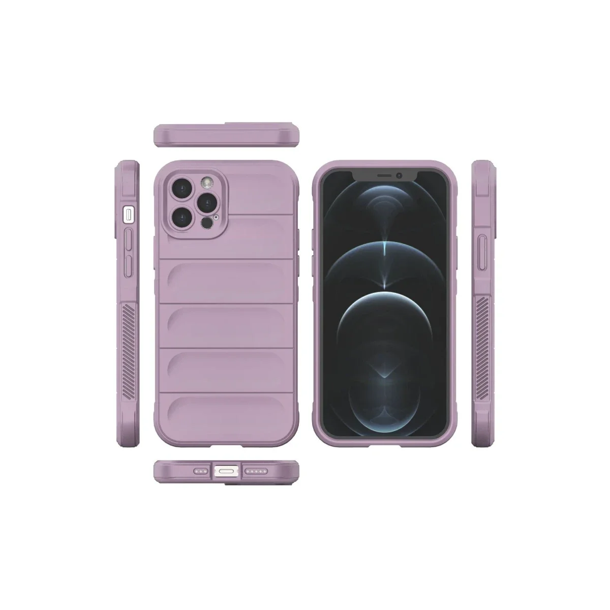 Apple iPhone 12 Pro Kılıf Optimum Silikon - Mor görsel 3