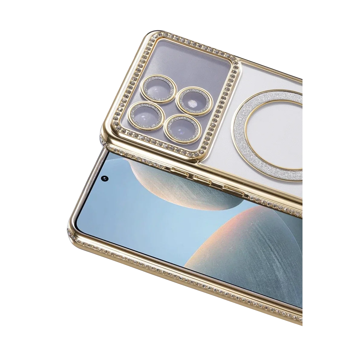 Xiaomi Poco X6 Pro Joke Simli Magneticsafe Kılıf - Gold görsel 2