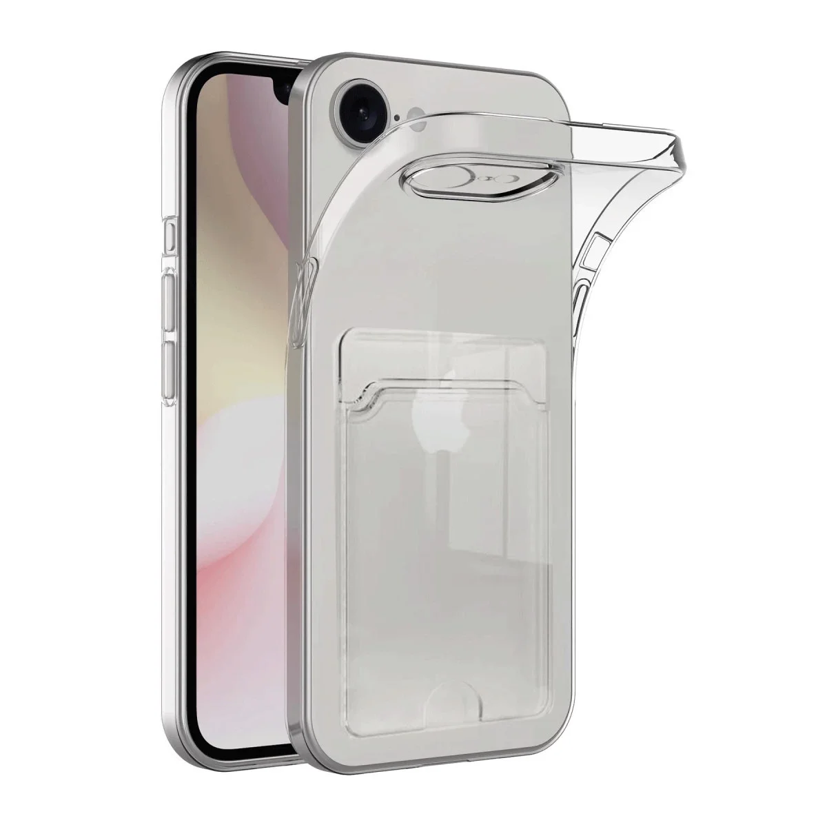 Apple iPhone 16E Kılıf Kart Şeffaf Silikon - Şeffaf görsel 3