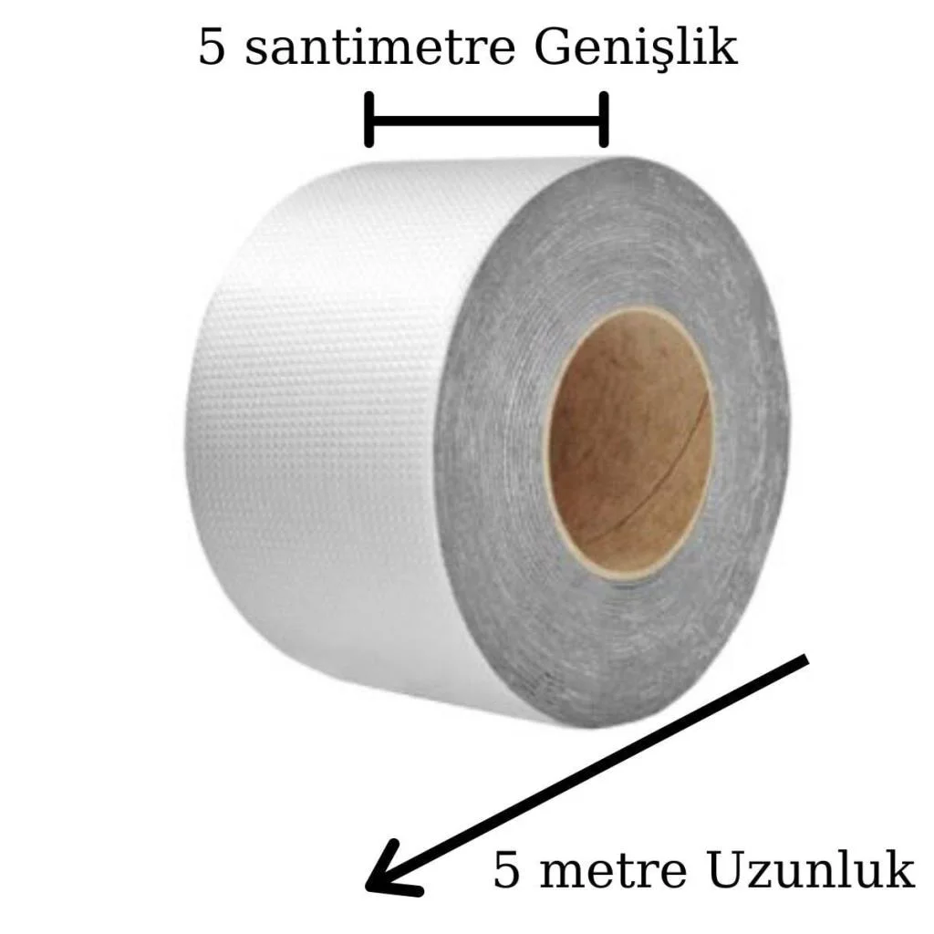 Yüksek Sıcaklık Dayanan Su Geçirmez Çatı Boru Duvar Çatlak Onarıcı Yapışkan Bant Folyo 5 cm (adet fiyatıdır) görsel 3