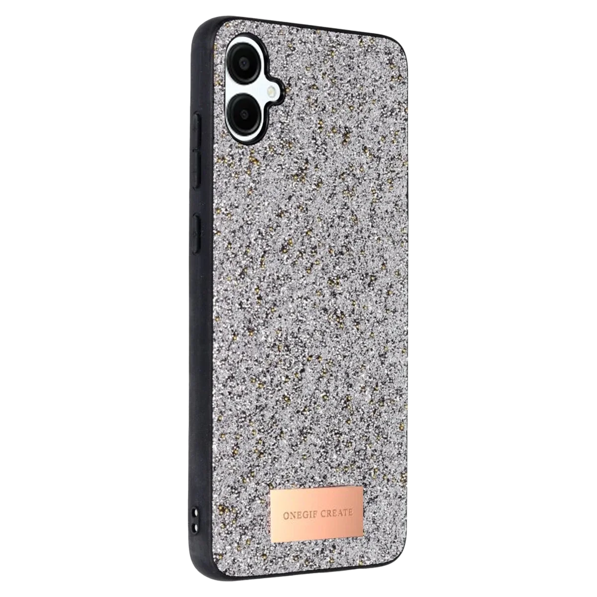 Onegif Samsung Galaxy A06 Bright Simli Kapak - Gümüş