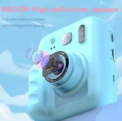 Dijital Fotoğraf Çıkaran Video Kaydedici Taşınabilir Anında Baskı Çıkaran Çocuk Kamerası Mavi görsel 4