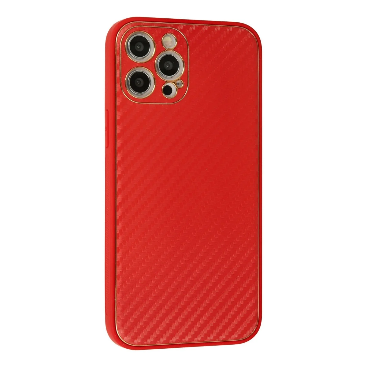 Apple İphone 12 Pro Kılıf Coco Karbon Silikon - Kırmızı görsel 2