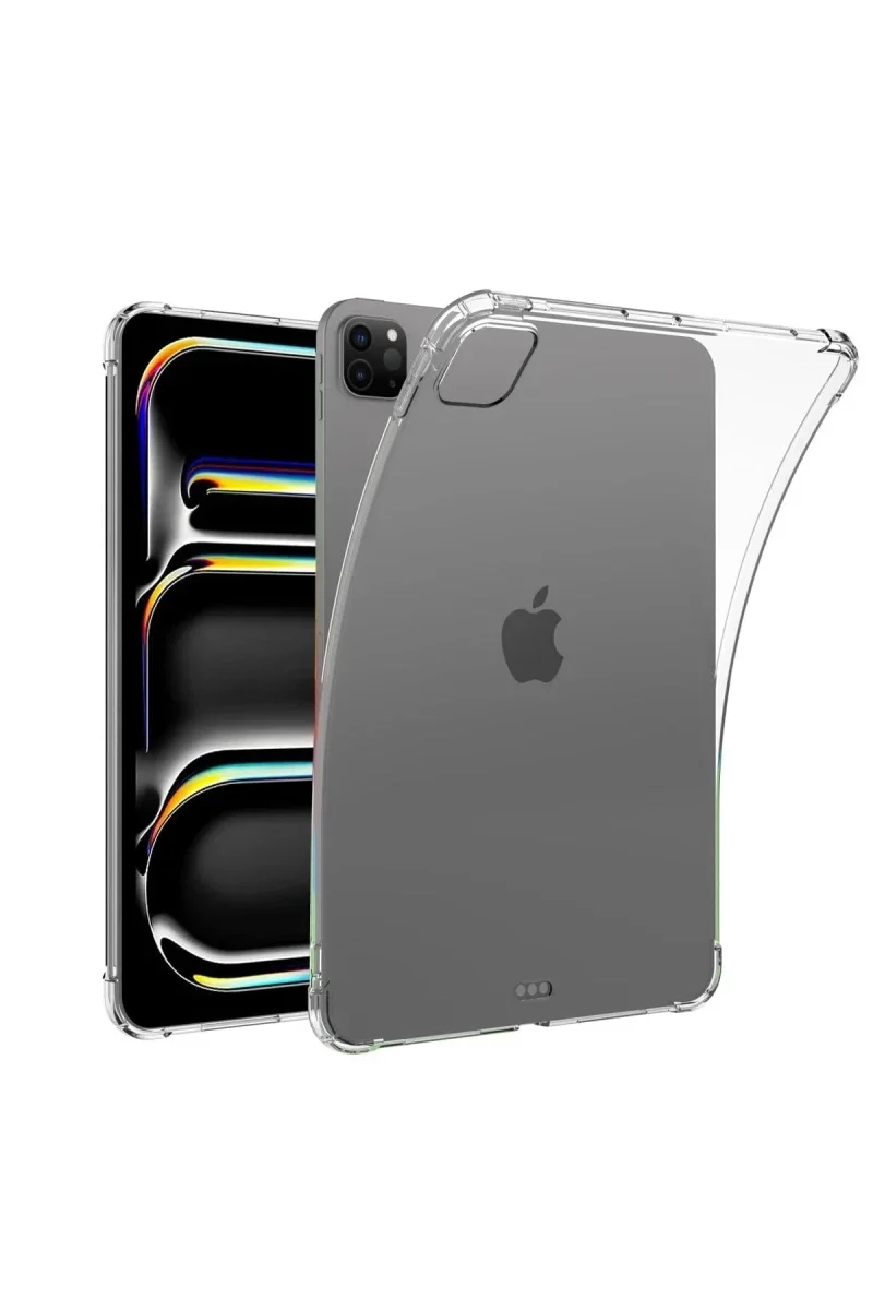 Apple iPad Pro 11 (2024) Kılıf Anti Shock Tablet Silikon - Şeffaf