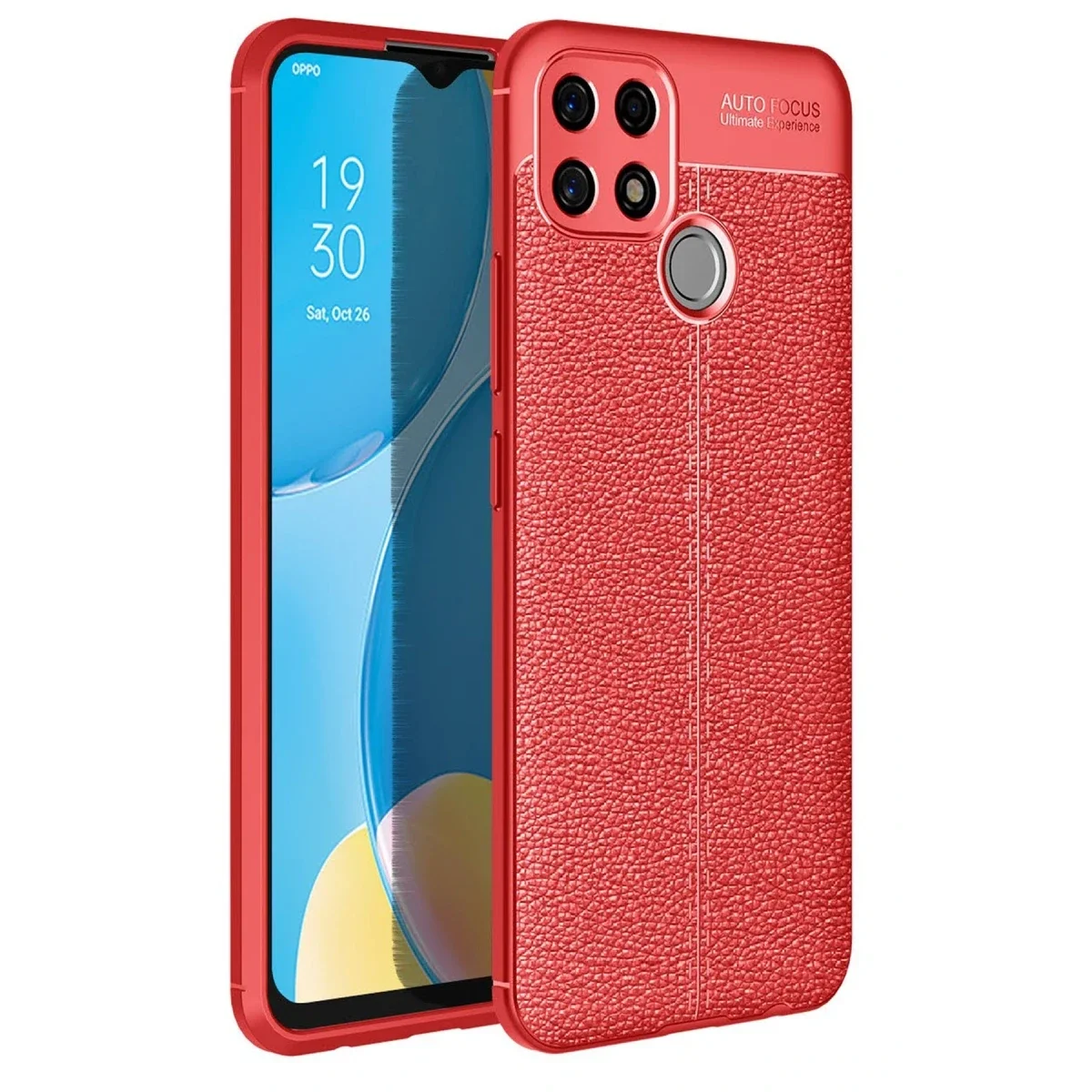 Oppo A15 Kılıf Auto Focus Kapak - Kırmızı