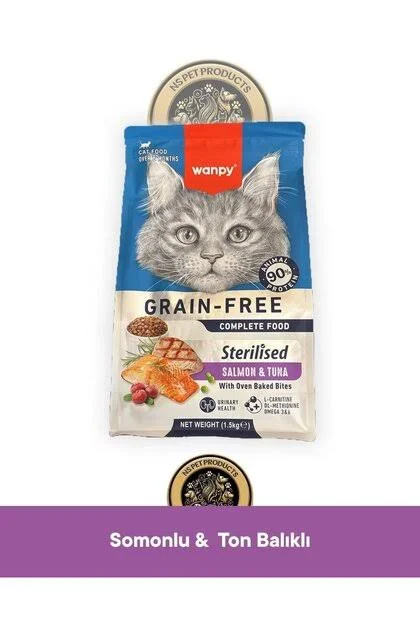 Tahılsız Somon Tuna Kısır kedi maması 8 kg wanpy