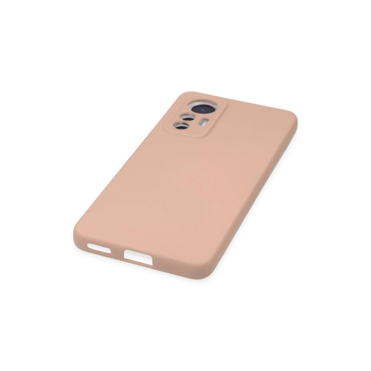 Xiaomi Mi 12 Lite Kılıf Nano İçi Kadife Silikon - Pudra görsel 5
