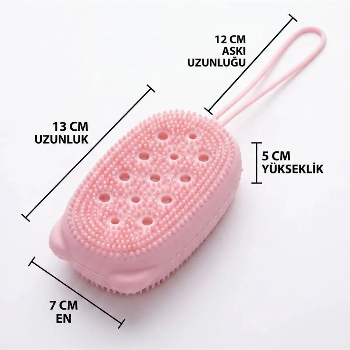 Peeling Etkili Süngerli Silikon Banyo Lifi – Asma Kancalı Duş Kesesi görsel 5