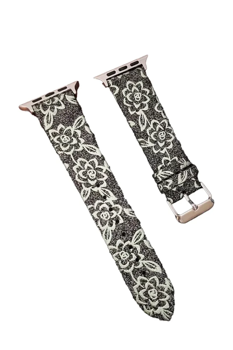 Apple Watch 42mm Creeper Desenli Kordon - Siyah