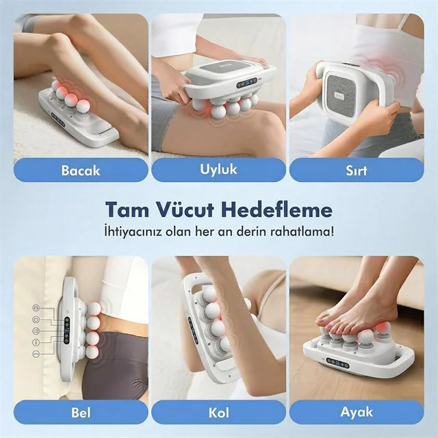 PM-29678 Multi-Foksiyonel 8 Başlıklı Profesyonel Selülit Giderici ve Derin Doku Masaj Aleti görsel 3