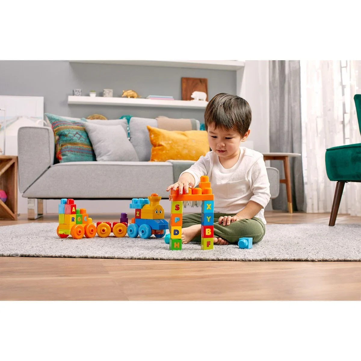 FWK22 MEGA BLOKS® Müzikli Alfabe Treni 50 parça +1 yaş görsel 3