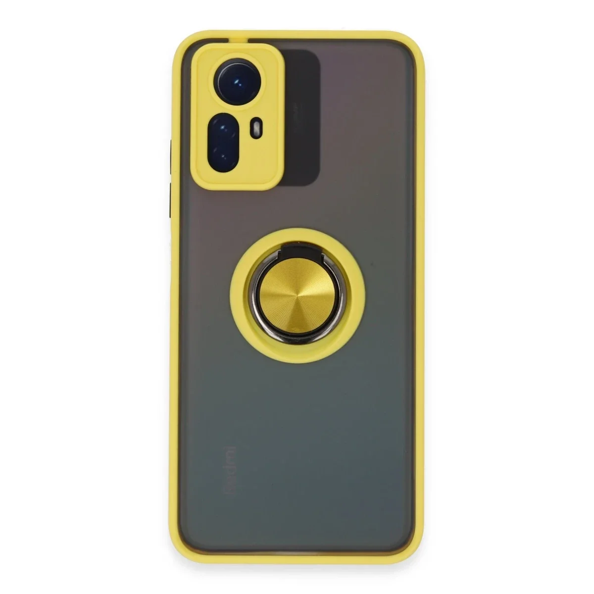 Xiaomi Redmi Note 12S Kılıf Montreal Yüzüklü Silikon Kapak - Sarı