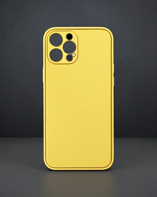 Apple İphone 12 Pro Max Kılıf Coco Deri Silikon Kapak - Sarı
