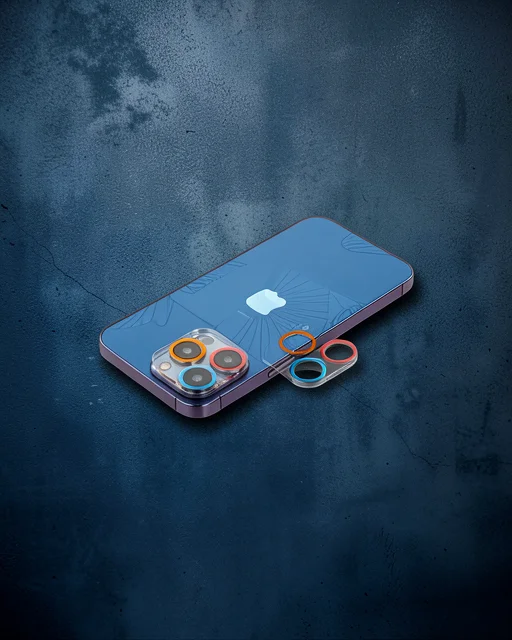Apple İphone 13 Pro Max Renkli Kamera Lens Koruma Cam - Pembe-mavi