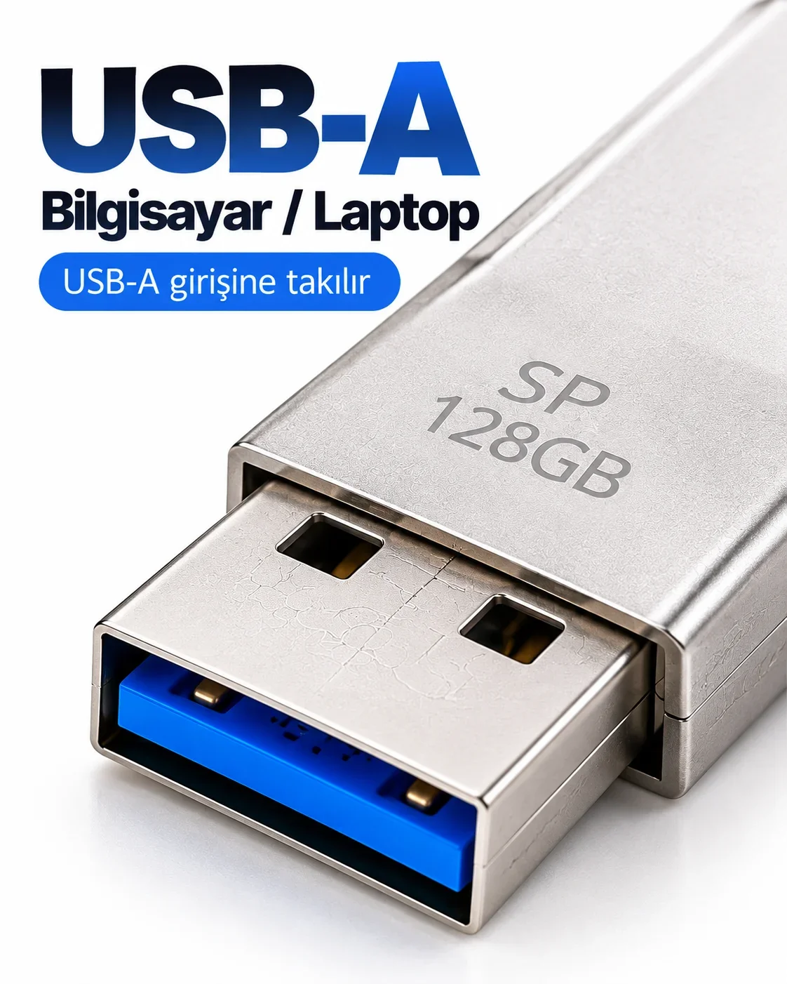 Çoklu Cihaz Uyumlu 128GB 4in1 USB Flash Bellek Lightning Type-C USB-A MicroUSB görsel 5