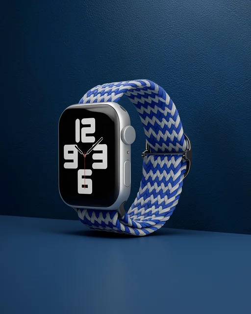 Apple Watch 38mm Kordon - Zigzag Beyaz-mavi
