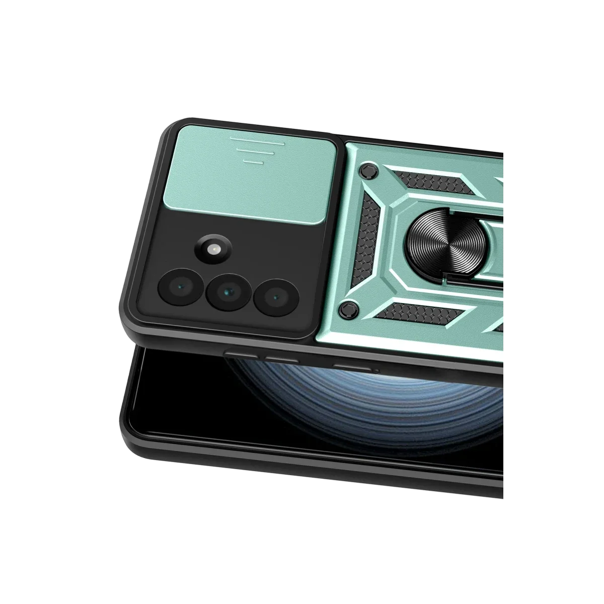 Samsung Galaxy A57 5G Pars Lens Yüzüklü Silikon - Yeşil görsel 2