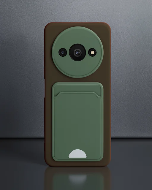 Xiaomi Redmi A3 4g Kılıf Kelvin Kartvizitli Silikon - Koyu Yeşil