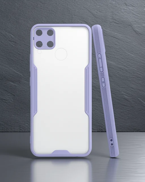 Realme C15 Kılıf Platin Silikon - Lila