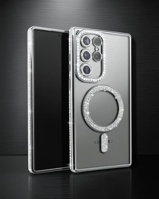 Samsung Galaxy S23 Ultra Joke Simli Magneticsafe Kılıf - Gümüş