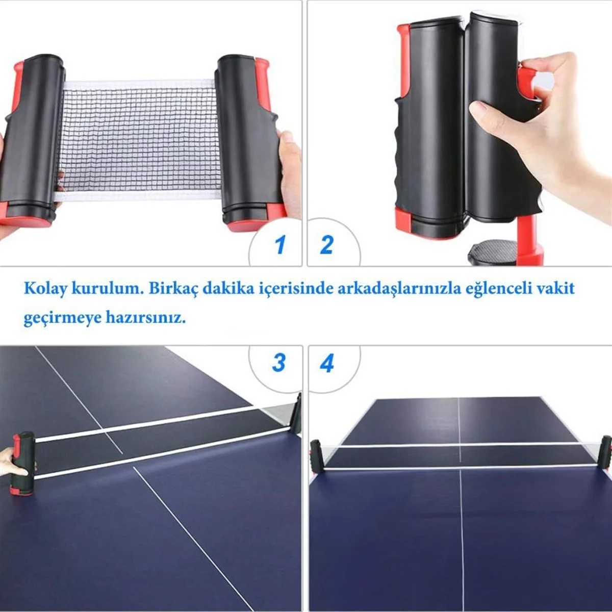 Teleskopik Taşınabilir Kaymaz Ping Pong Masa Tenisi Filesi Aparatı görsel 5