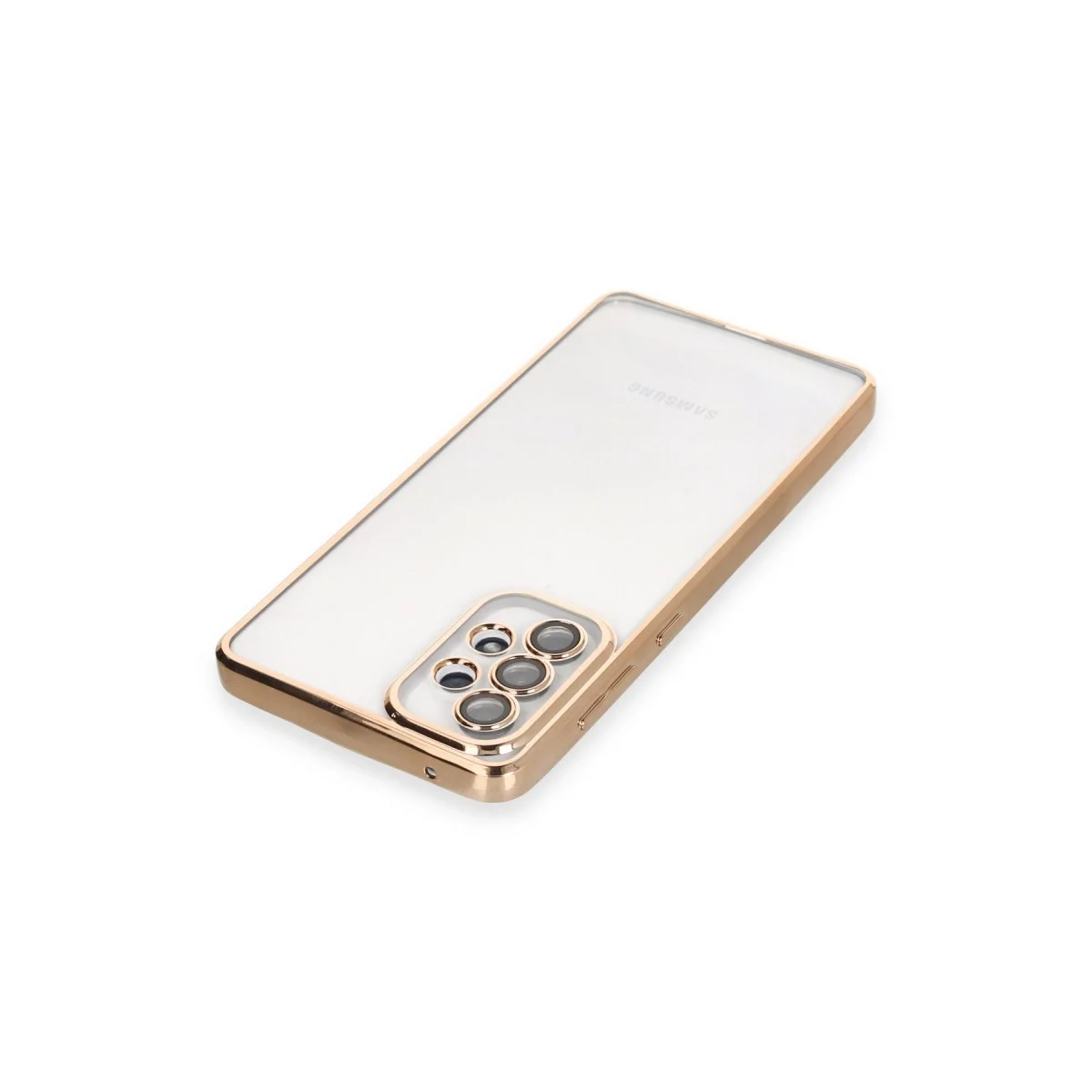 Samsung Galaxy A73 5g Kılıf Razer Lensli Silikon - Gold görsel 3