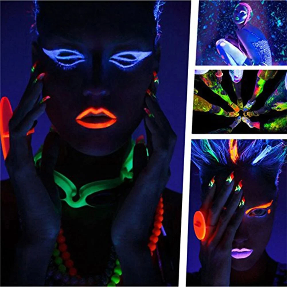 GlowPaint 6’lı Neon Boya – UV Işıkta Parlayan Makyaj Seti görsel 2
