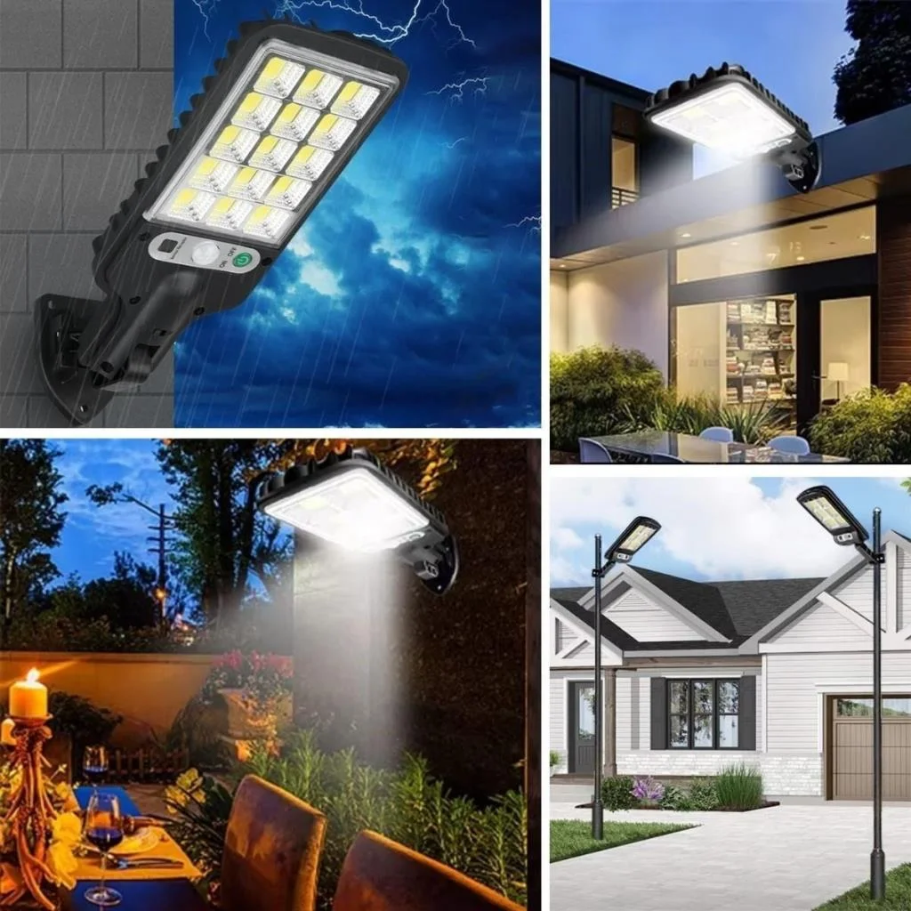 3 Farklı Işık Modlu Güneş Enerjisiyle Şarj Olan Dış Mekan Uyumlu Kumandalı Solar Duvar LEDİ görsel 4