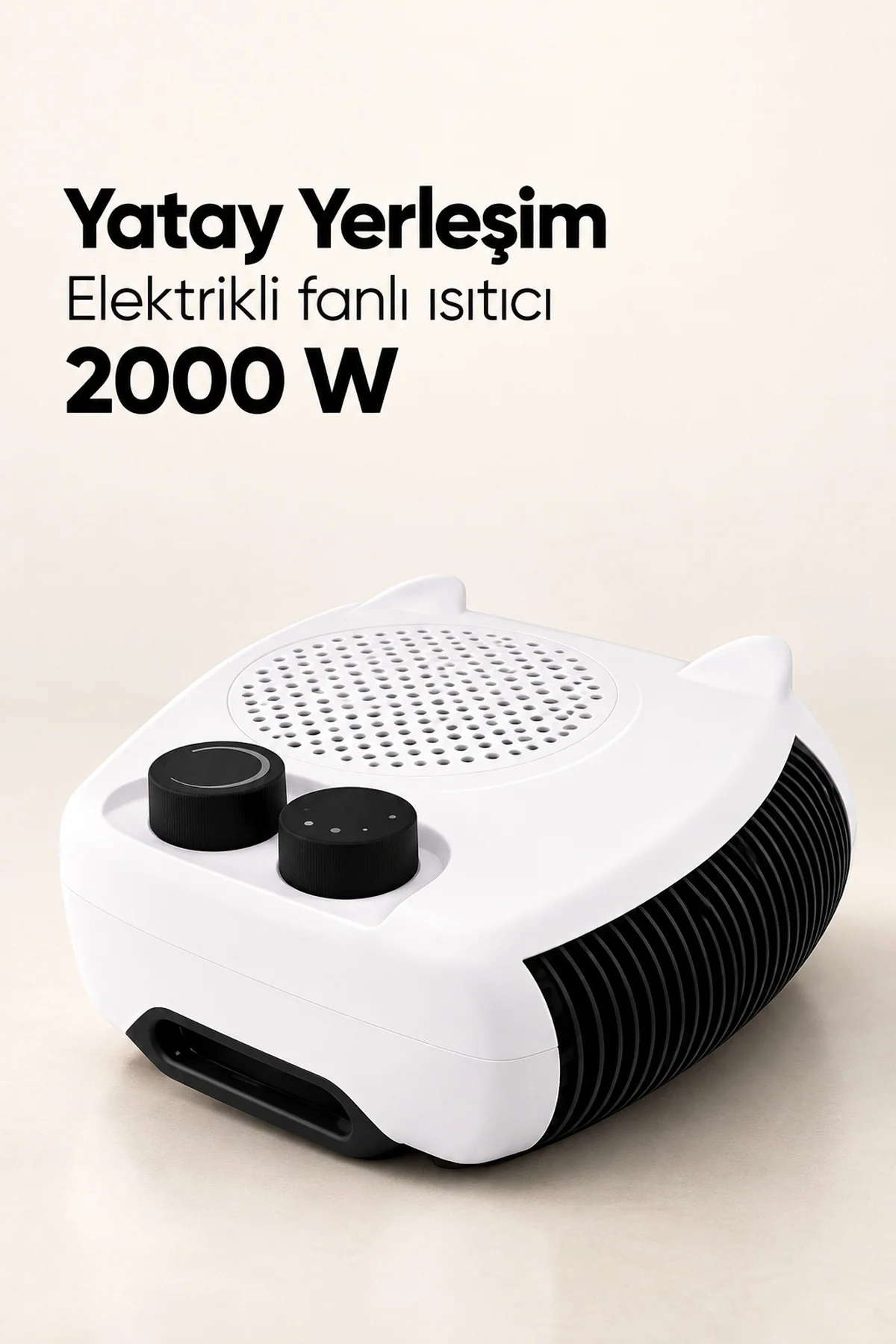 Elektrikli Fanlı Isıtıcı Bakır Sargılı Motorlu Beyaz görsel 3