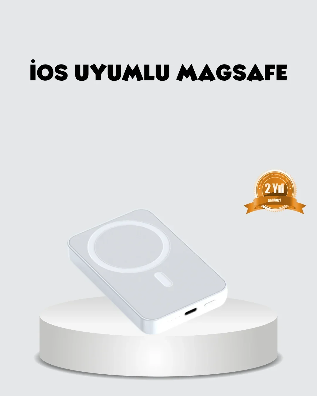 MagSafe Uyumlu Kablosuz Batarya 27W Hızlı Şarj Destekli Kompakt Güç Bankası