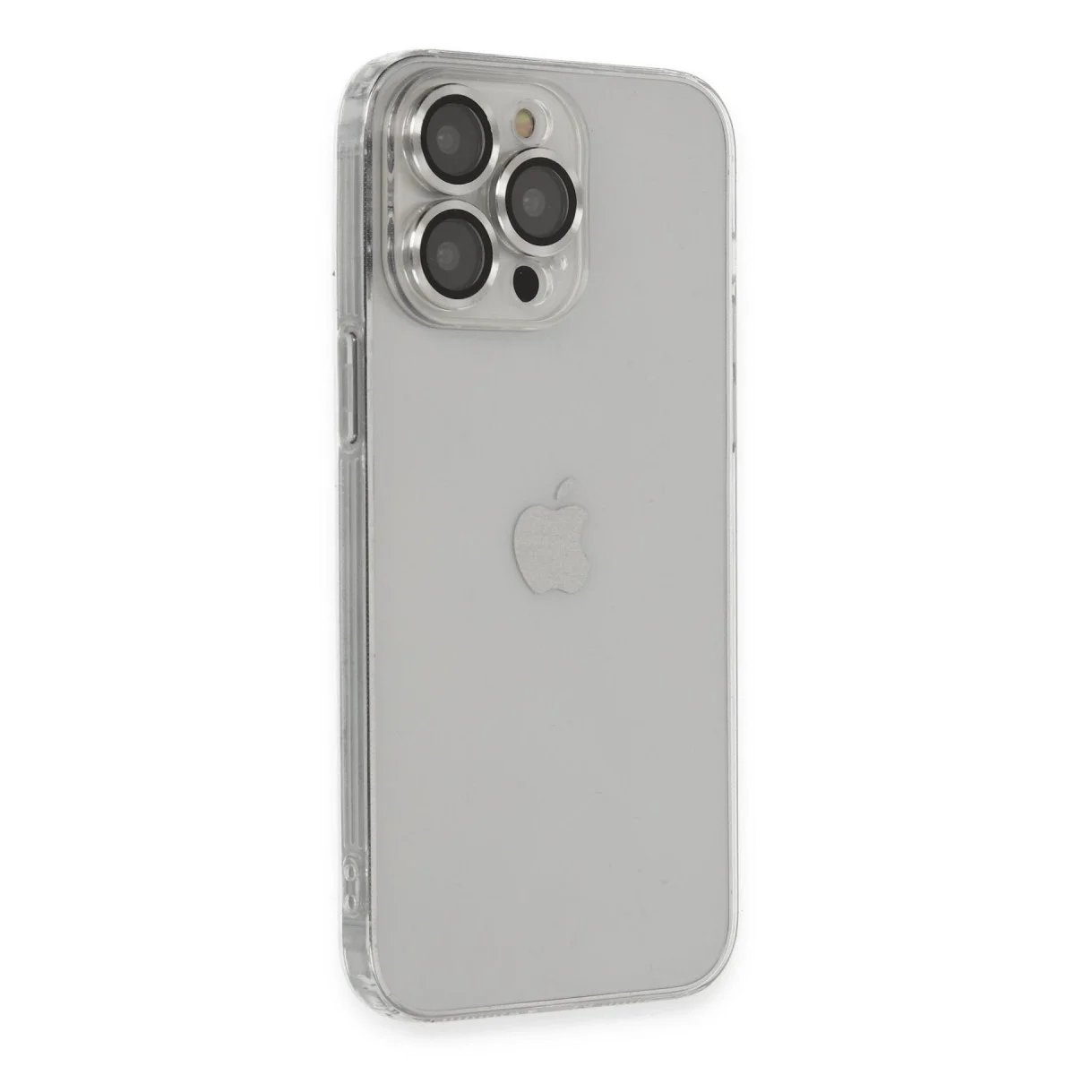 Apple İphone 13 Pro Max Kılıf Luko Lens Silikon - Gümüş görsel 2