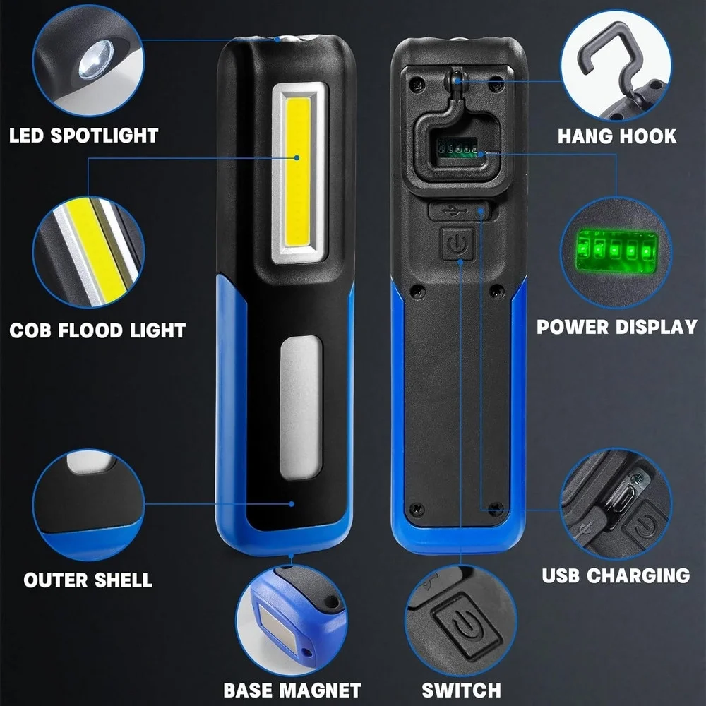 Lightingx Lx-028 Cob Led Mıknatıslı Çalışma Lambası Tarci Feneri görsel 5