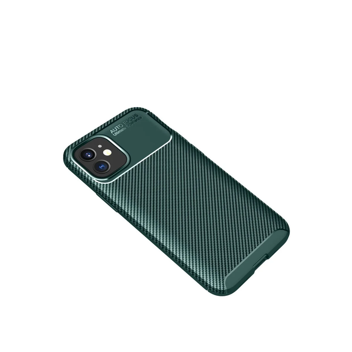 Apple İphone 12 ni Kılıf Auto Focus Karbon Kapak - Yeşil görsel 2