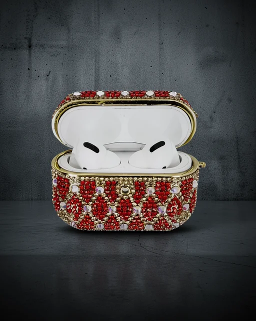 Apple Airpods Pro 2 (2.nesil) Klor Taşlı Kılıf - Desen 1