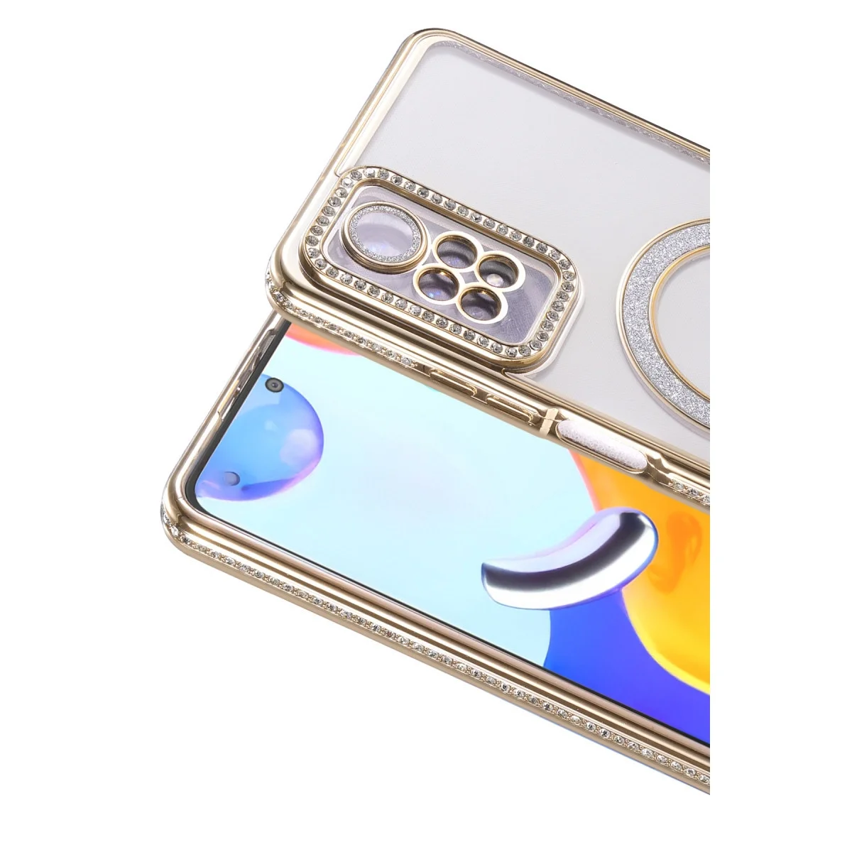 Xiao Red Note 12 Pro 4g Joke Simli Magneticsafe Kılıf - Gold görsel 2