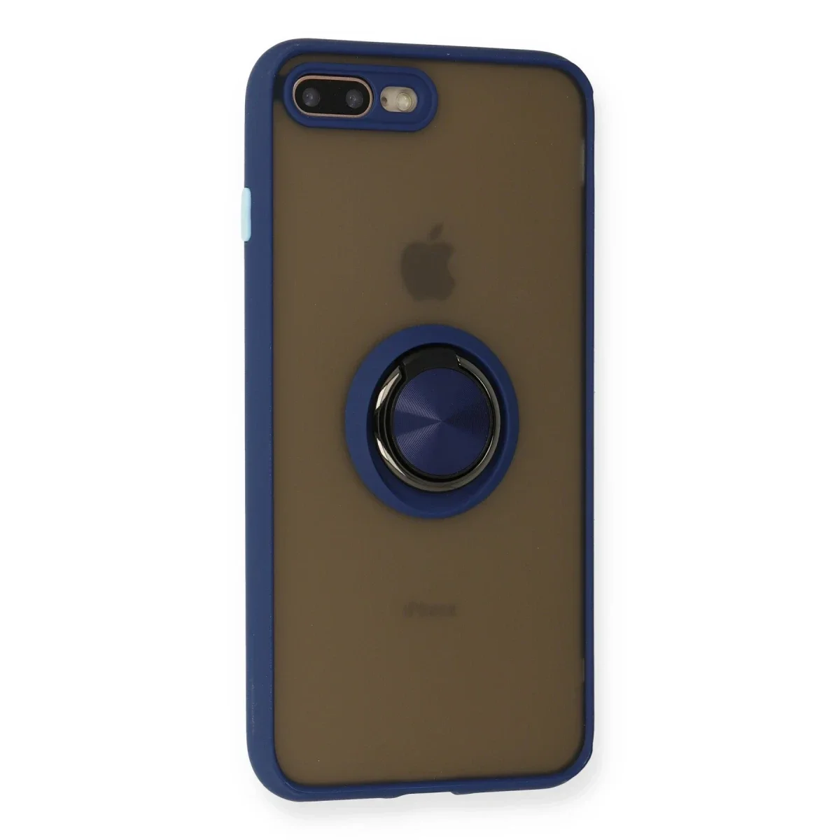 Apple iPhone 7 Plus Kılıf Montreal Yüzüklü Silikon Kapak - Lacivert görsel 2