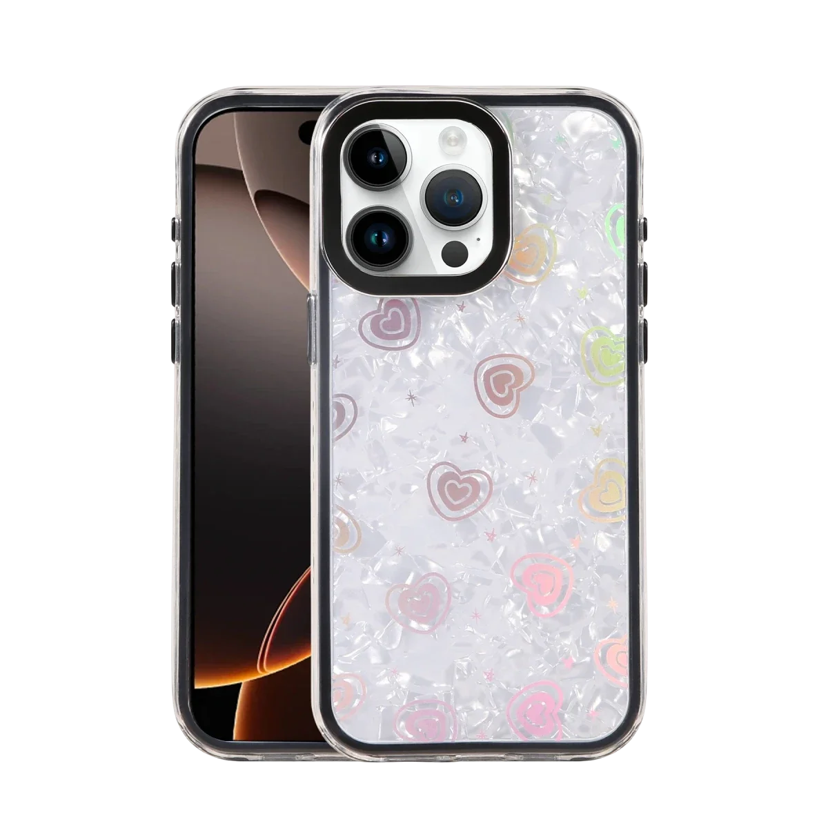 Apple iPhone 15 Pro Max Lumi Desenli Kapak - Siyah