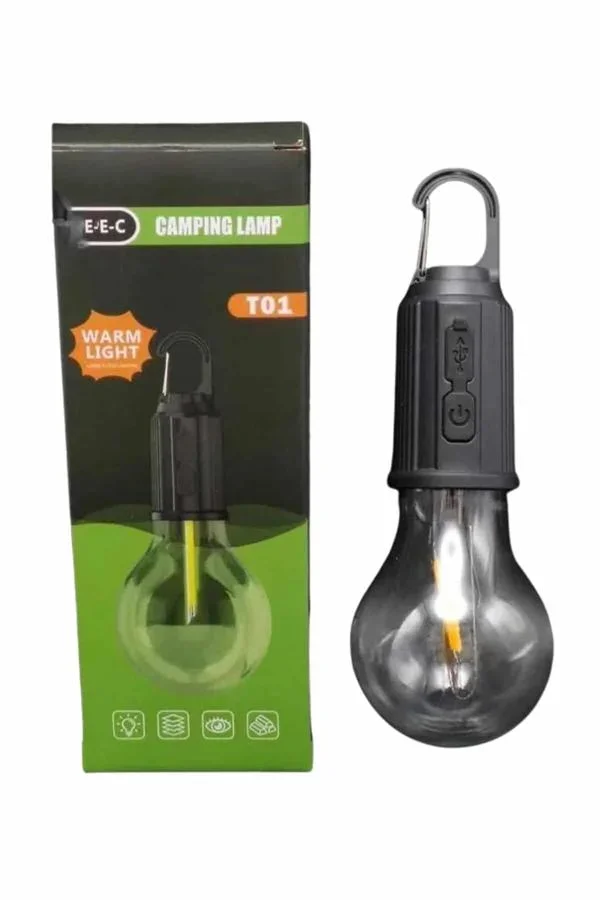Şarjlı Dekoratif Kamp Lambası Askılı Ampul Led Işık Type-C Girişli görsel 4