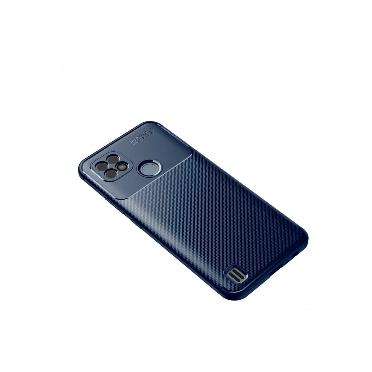 Realme C21 Kılıf Auto Focus Karbon Kapak - Lacivert görsel 2