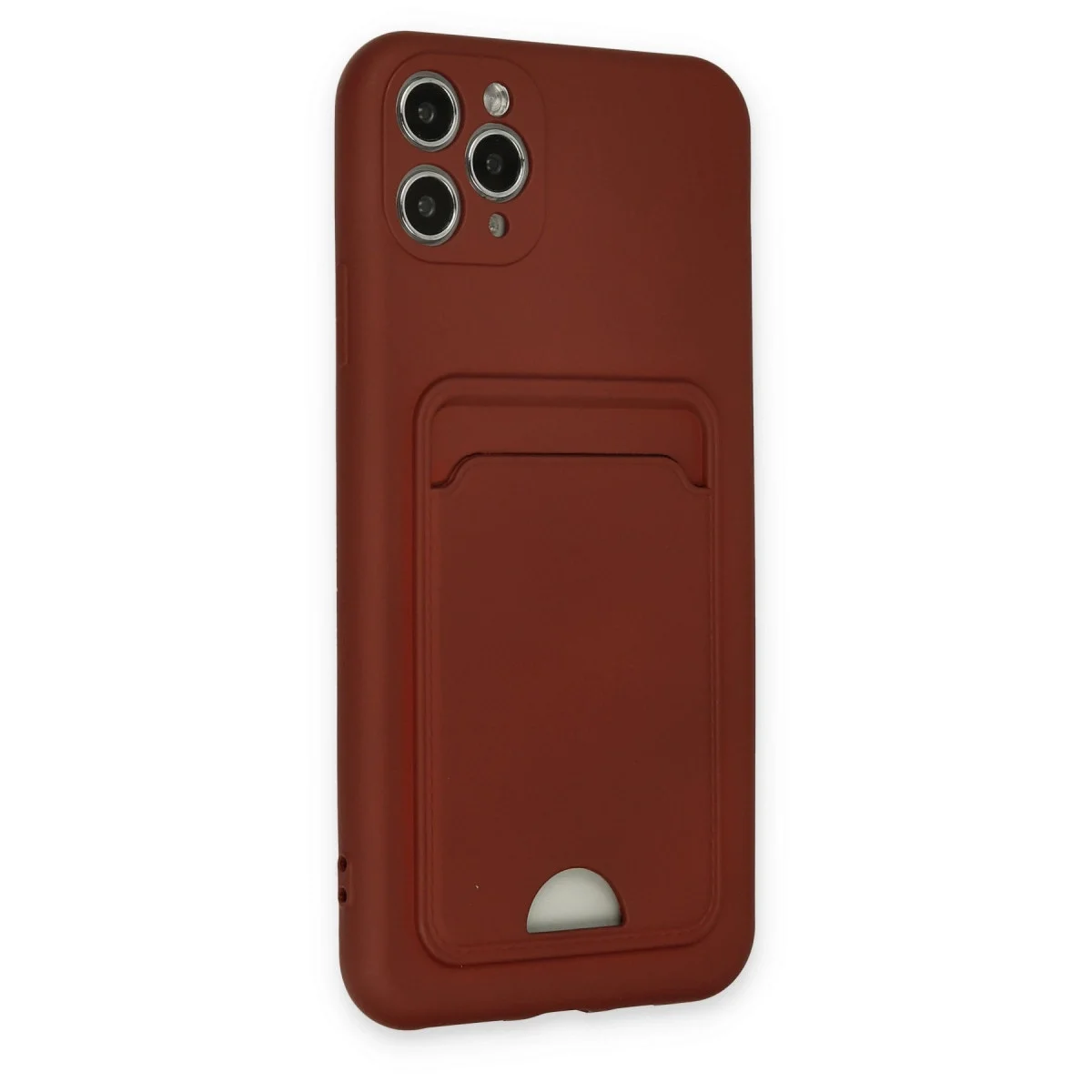 Apple İphone 11 Pro Max Kılıf Kelvin Kartvizitli Silikon - Bordo görsel 2