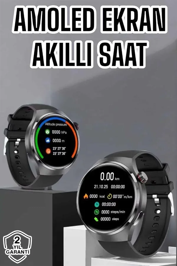 Akıllı Saat Bluetooth Bağlantılı Amoled Ekran Uyku ve Sağlık Takibi Yeni Nesil görsel 2